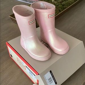 Toddler girl Hunter Boots light pearl pink